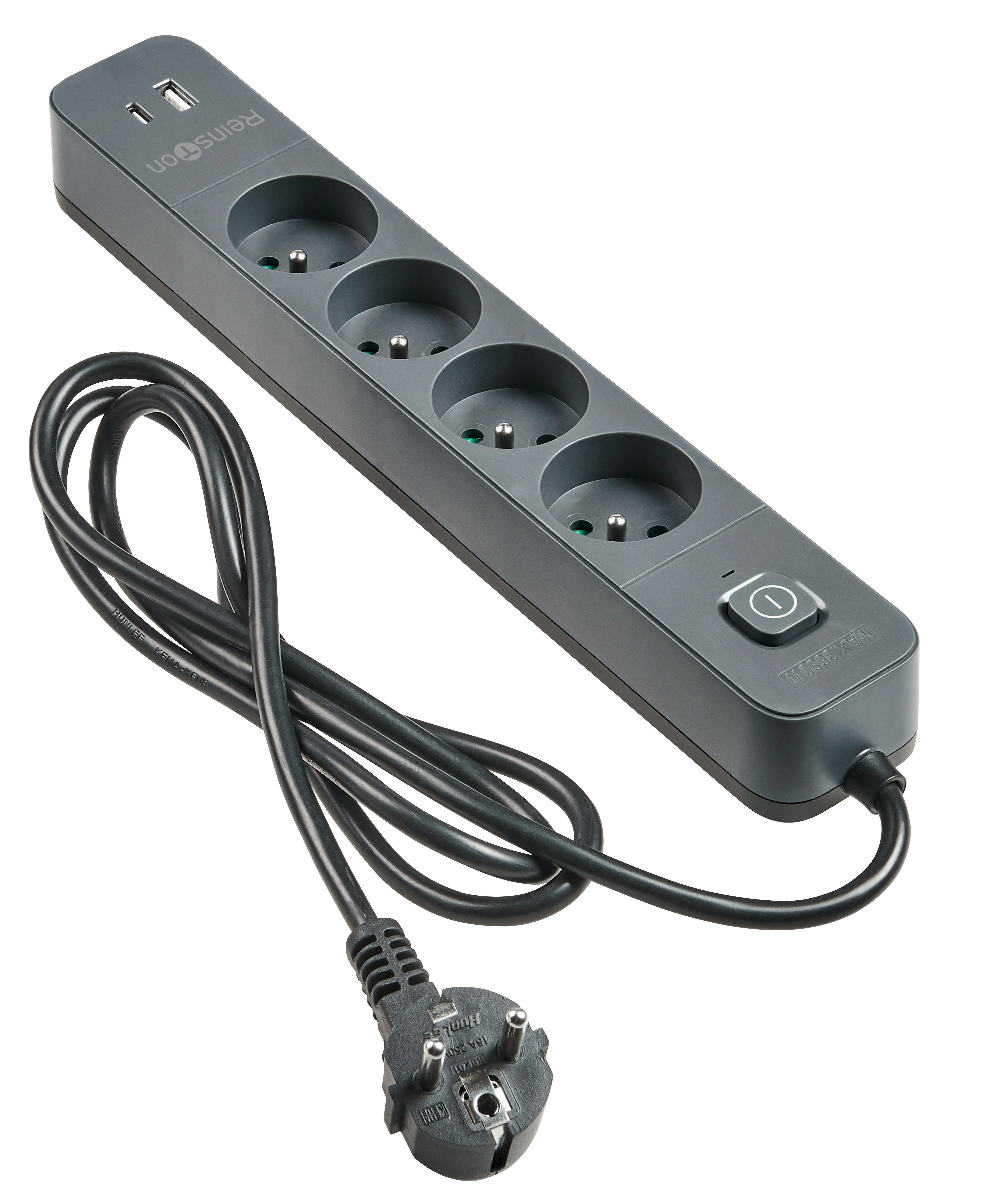 Listwa Reinston ALZ019 4 gniazda 1,5m Szary