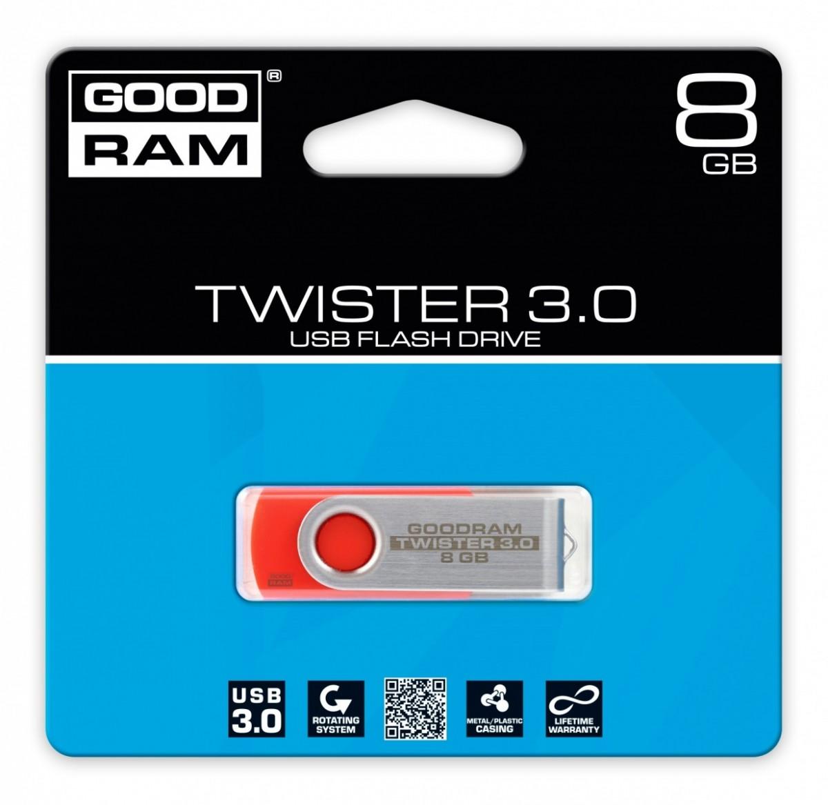 PenDrive GoodRam UTS3 8GB USB 3.0 (czerwony)