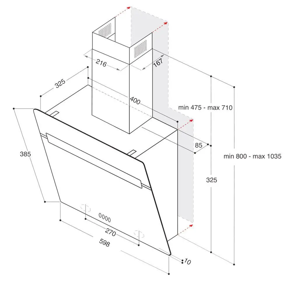 Okap Whirlpool WHVP 62F LT SK Czarny