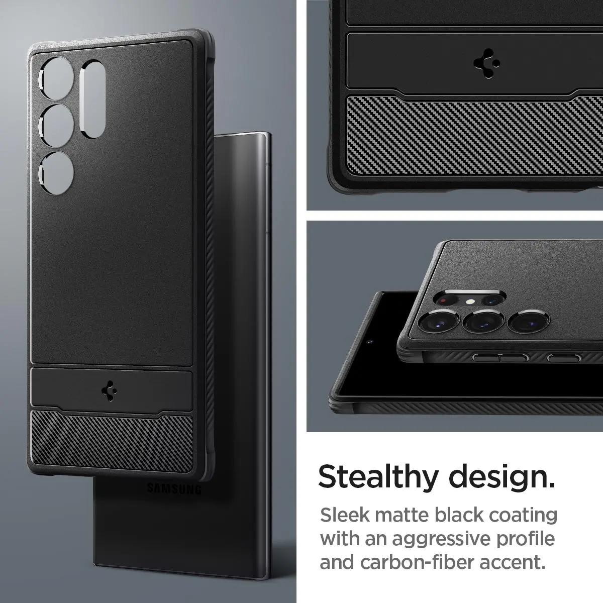 Etui Spigen Rugged Armor do Galaxy S23 Ultra Czarny