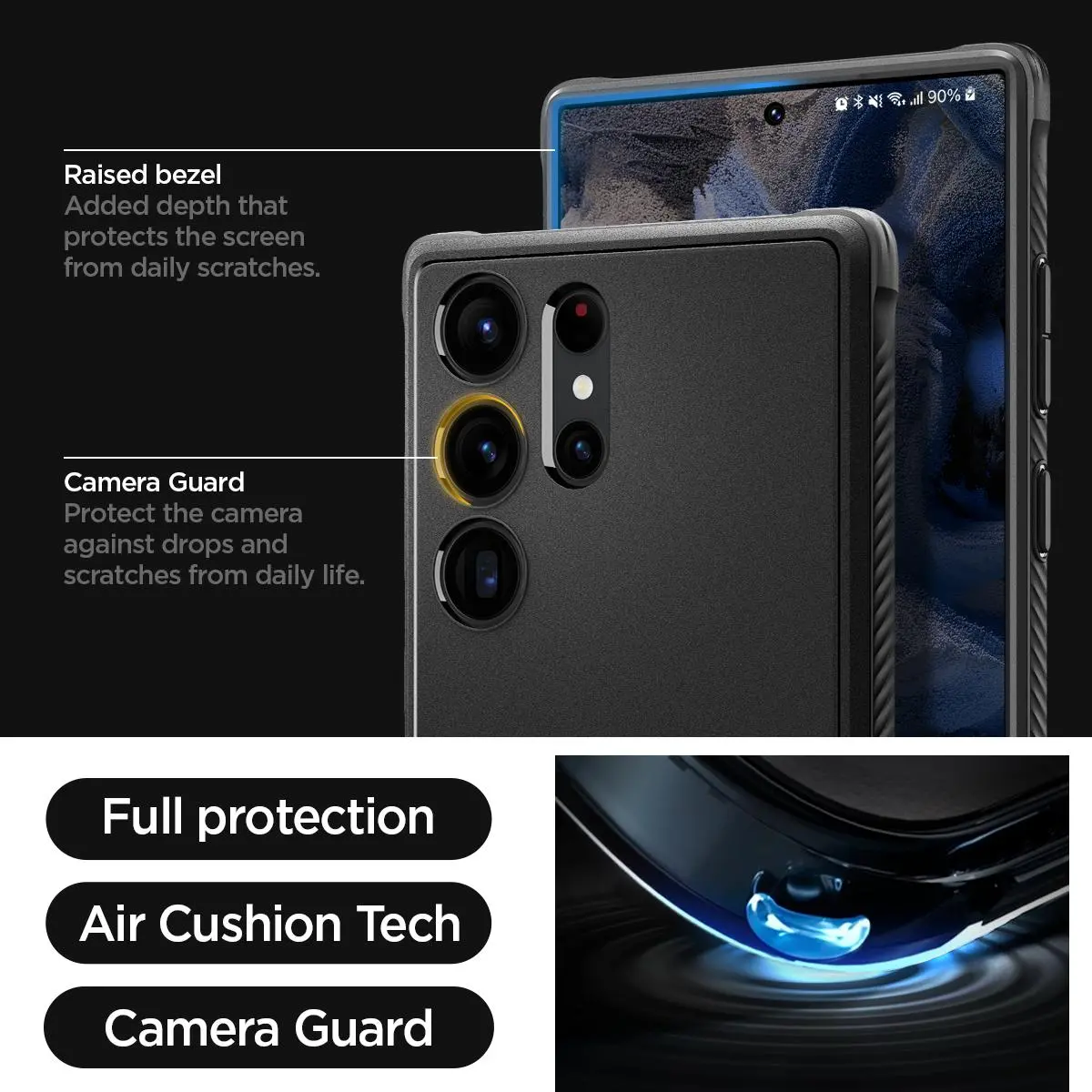 Etui Spigen Rugged Armor do Galaxy S23 Ultra Czarny
