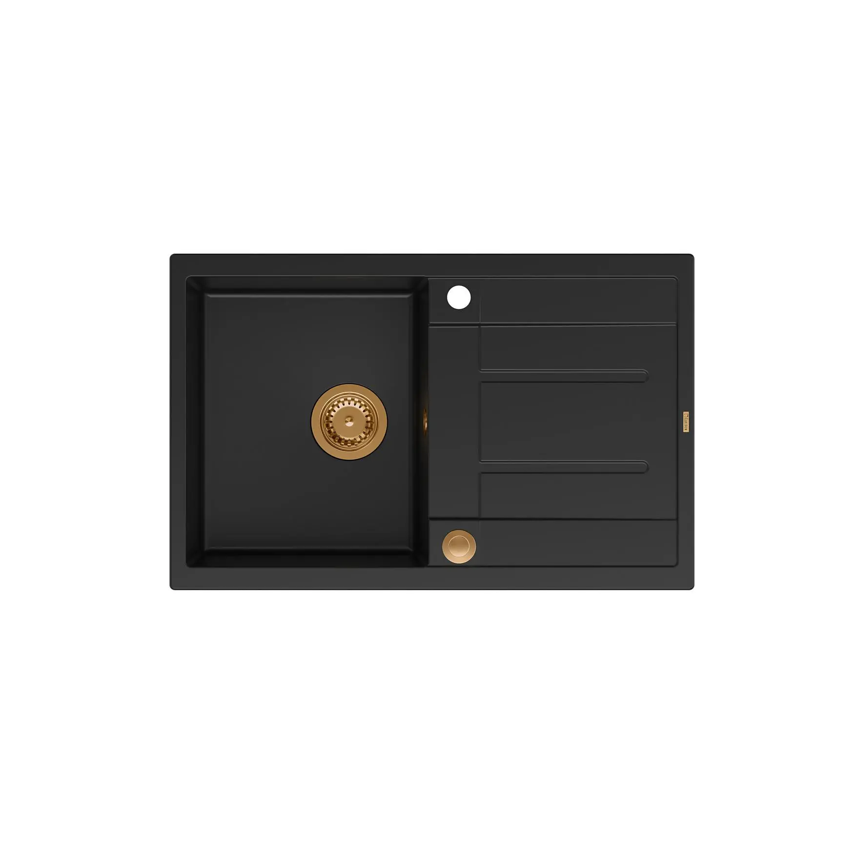 Zlewozmywak Quadron HB8203U7-C1 P2O Morgan 111 Granitowy Czarny mat/Miedziany