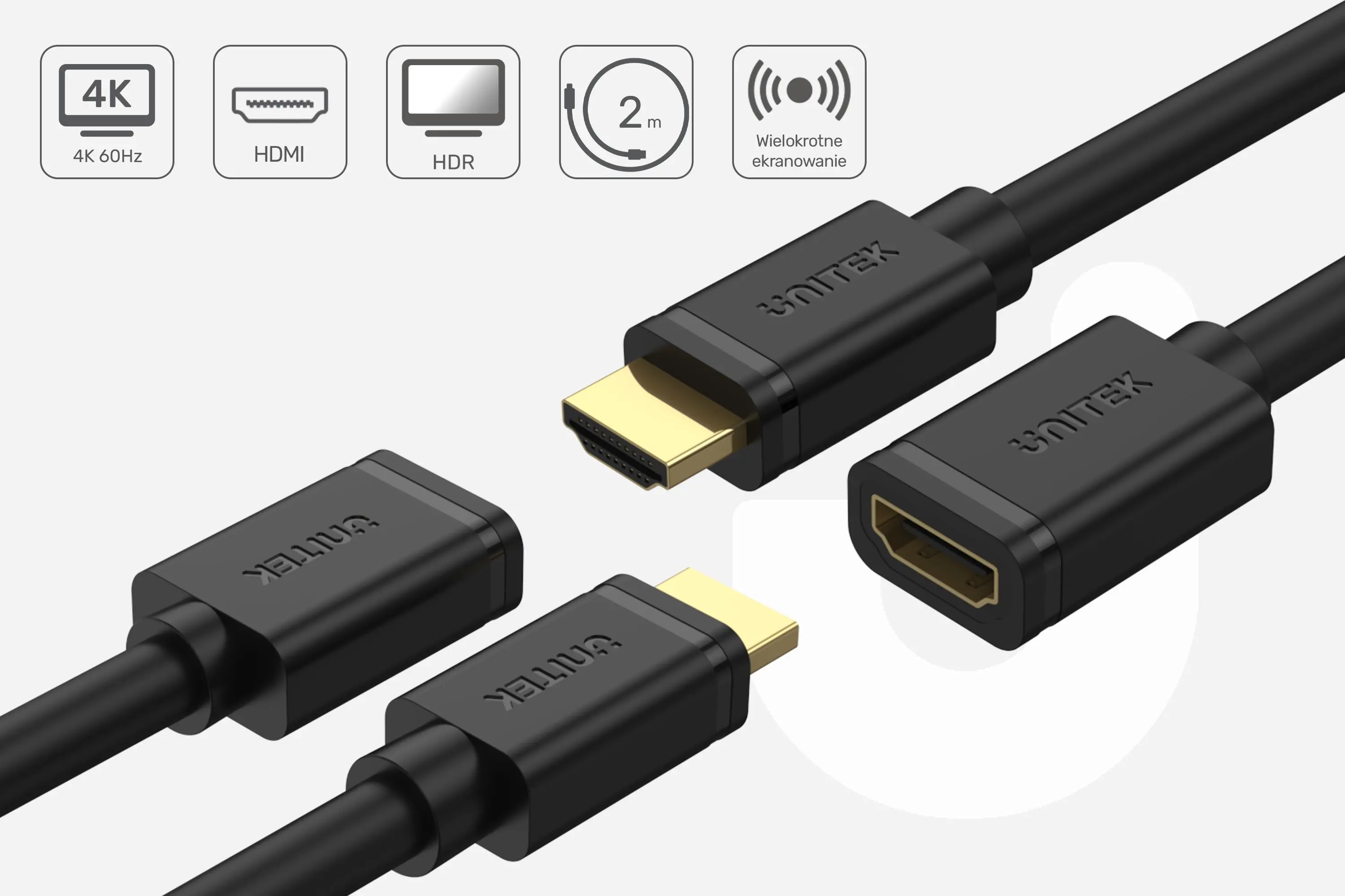Przedłużacz HDMI Unitek Y-C166K 3m Czarny
