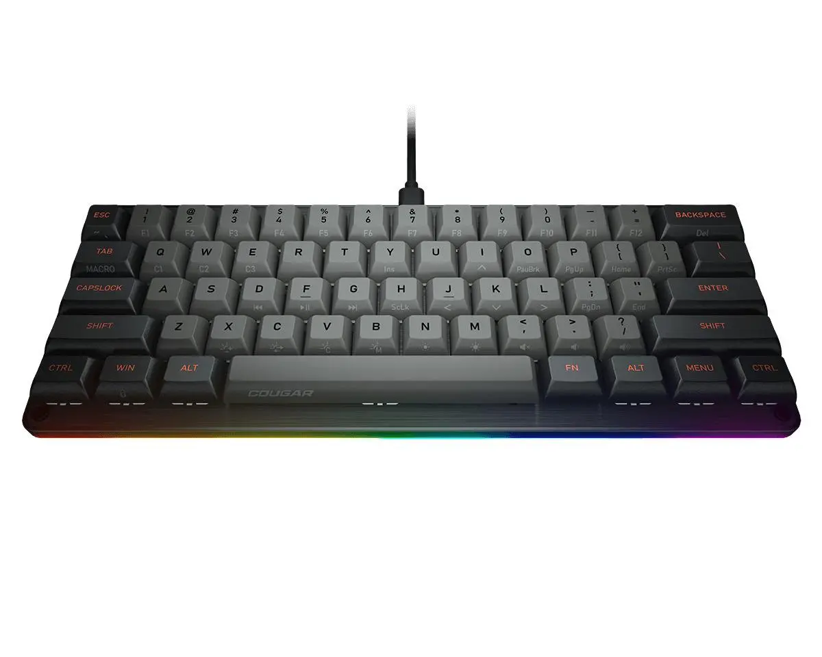 Klawiatura mechaniczna Cougar Puri Mini Gateron Red Czarny