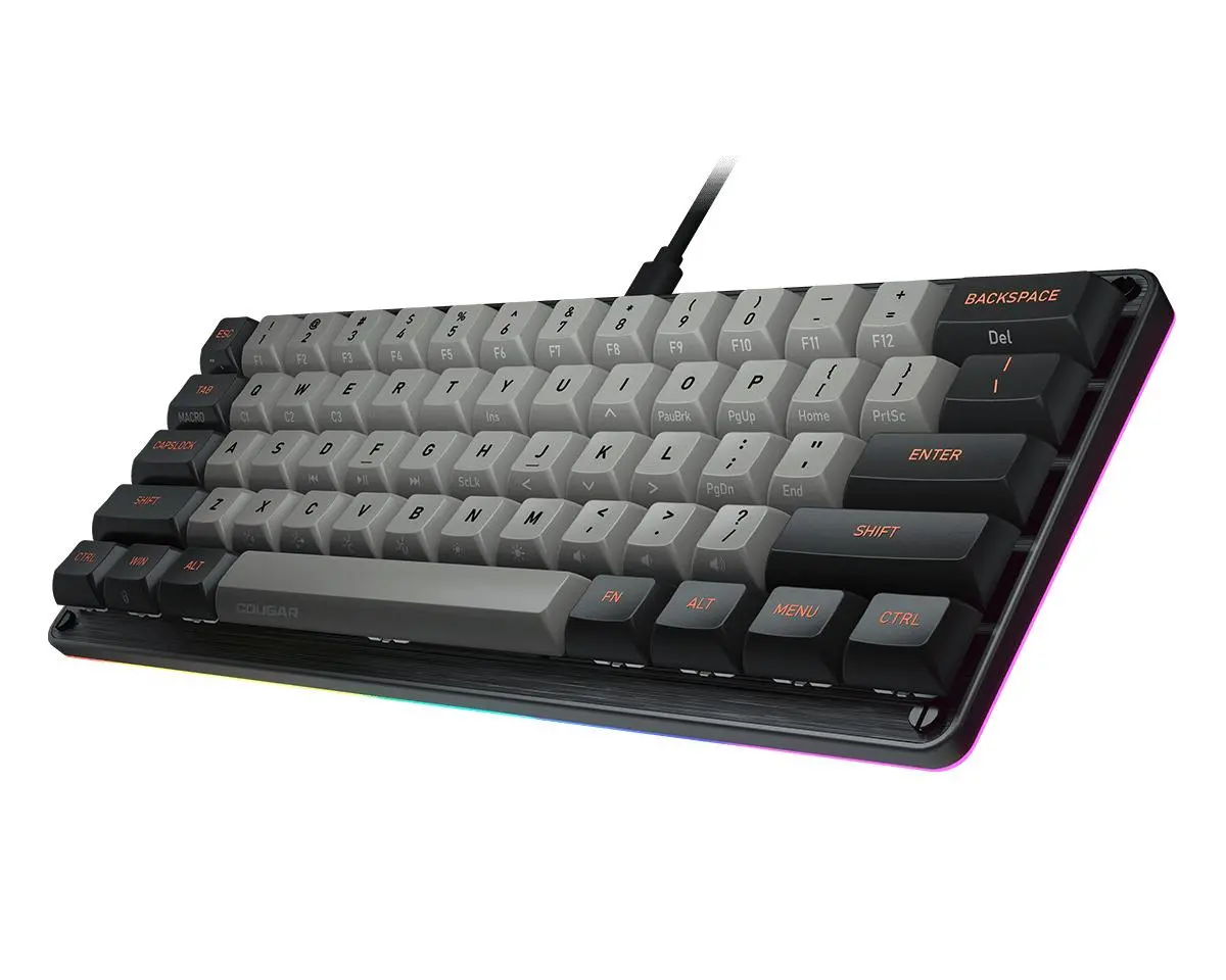 Klawiatura mechaniczna Cougar Puri Mini Gateron Red Czarny