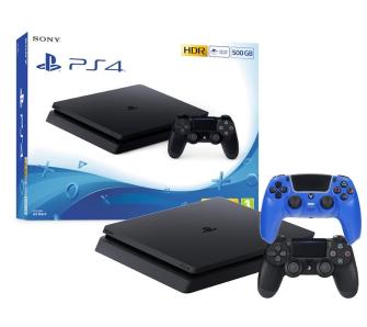 Konsola Sony PlayStation 4 Slim  500GB + pad SteelDigi Steelshock 4 V2 niebieski