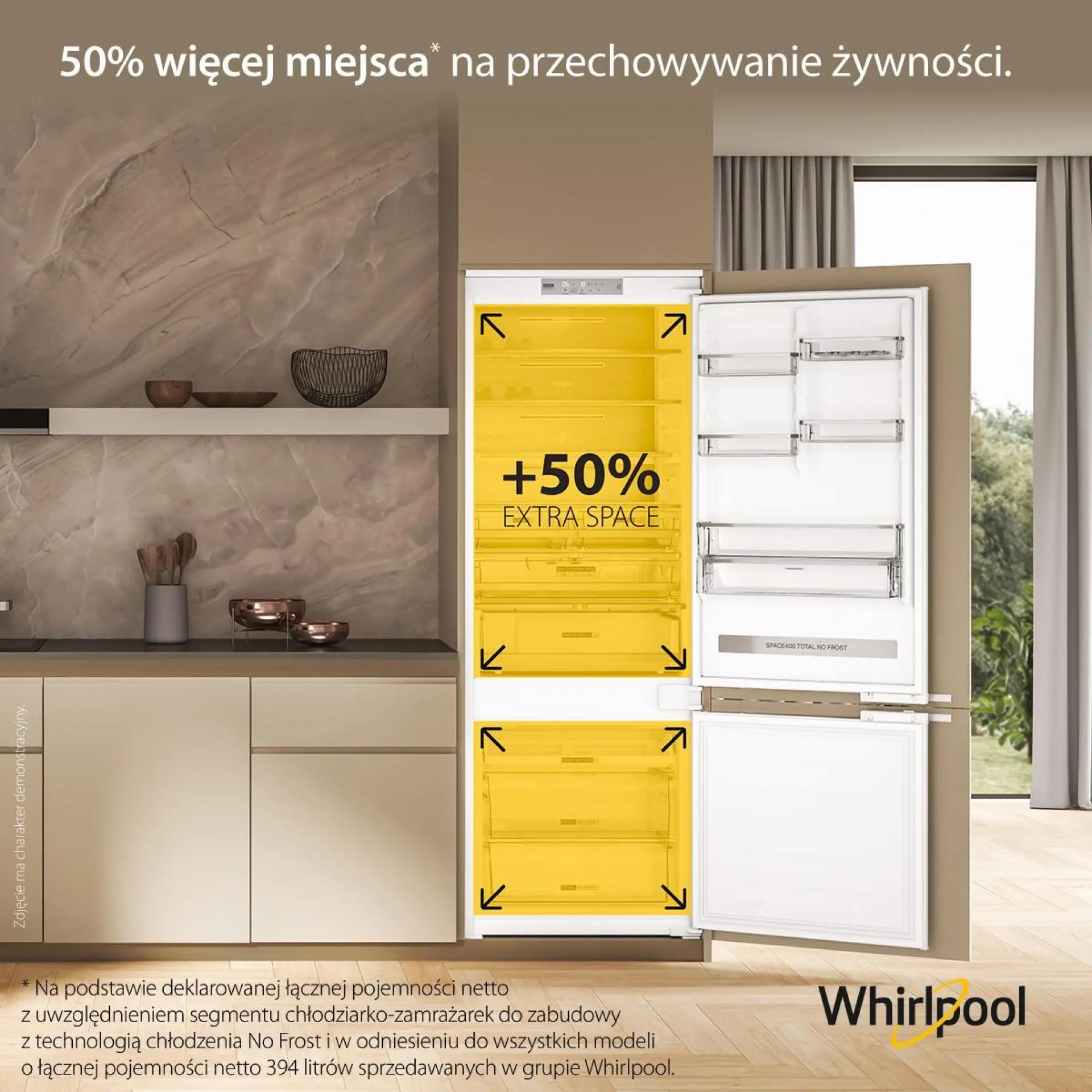 Lodówka Whirlpool WH SP70 T121 Pełny No Frost 193,5cm Szuflada z kontrolą wilgotności