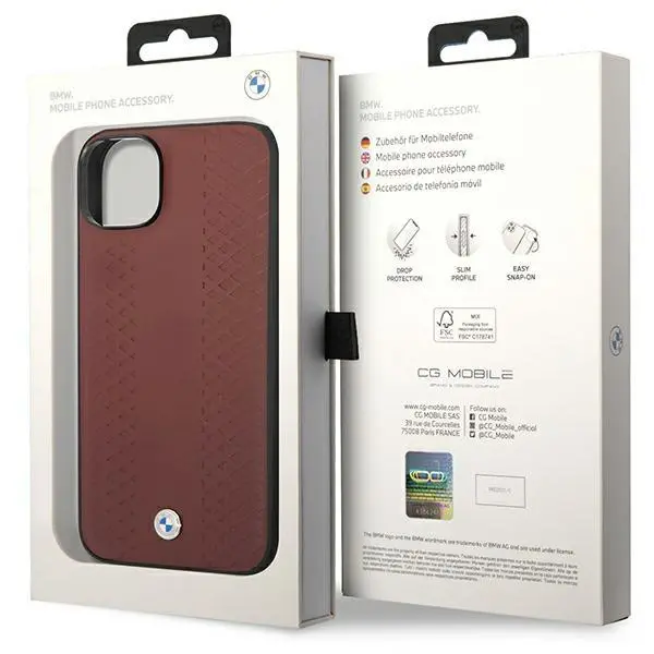 Etui BMW Leather Diamond Pattern BMHCP14S22RFGR do iPhone 14