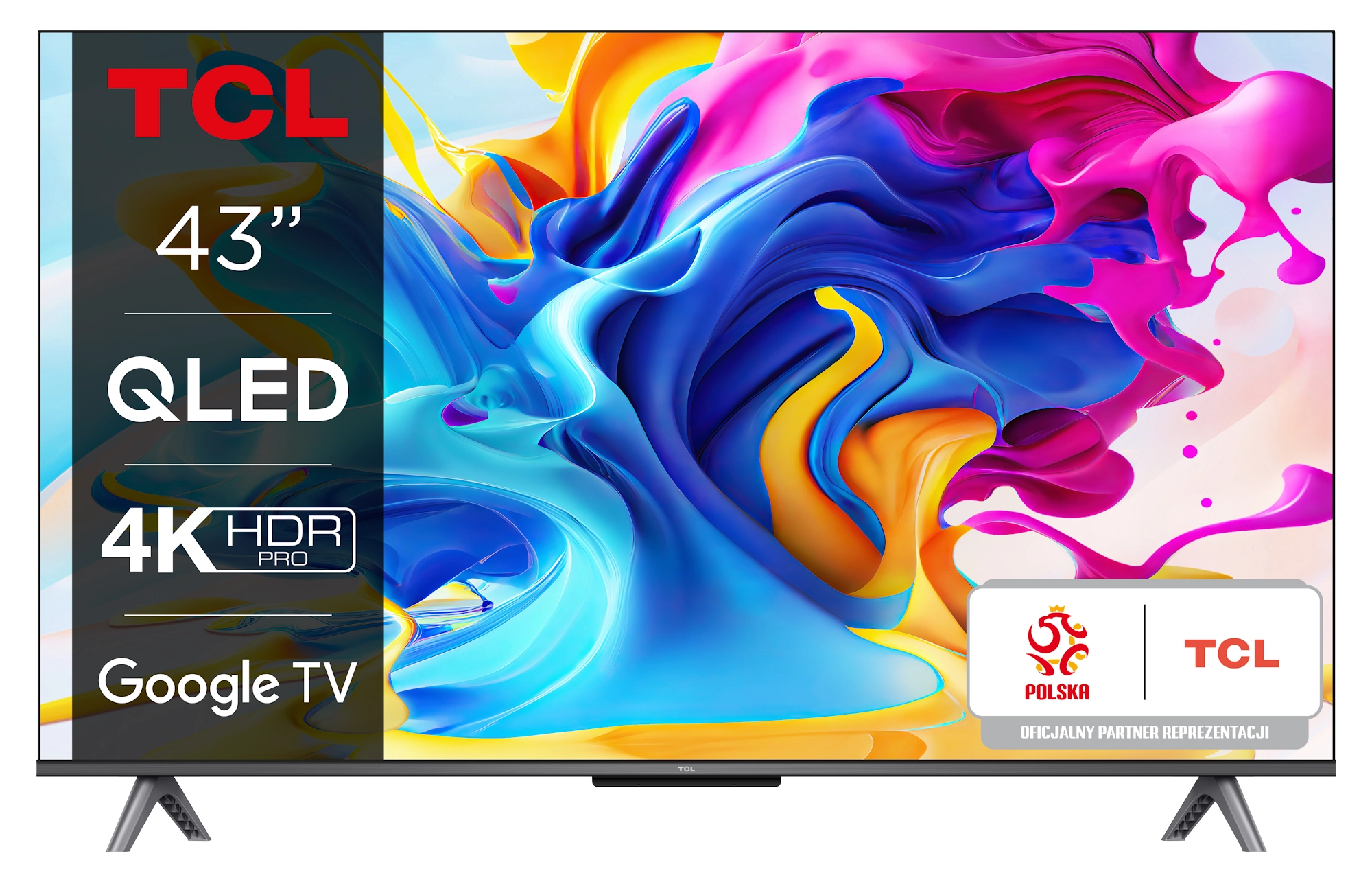 Telewizor TCL 43C649 43" QLED 4K Google TV Dolby Vision Dolby Atmos DVB-T2