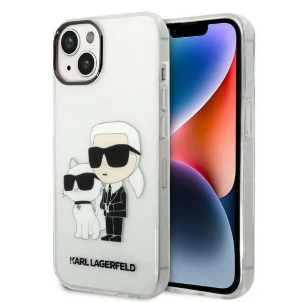 Etui Karl Lagerfeld Glitter Karl&Choupette KLHCP14MHNKCTGT do iPhone 14 Plus