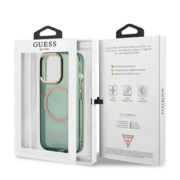 Etui Guess Gold Outline Translucent MagSafe GUHMP13LHTCMA do iPhone 13 Pro / 13