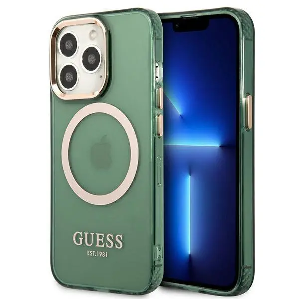 Etui Guess Gold Outline Translucent MagSafe GUHMP13LHTCMA do iPhone 13 Pro / 13
