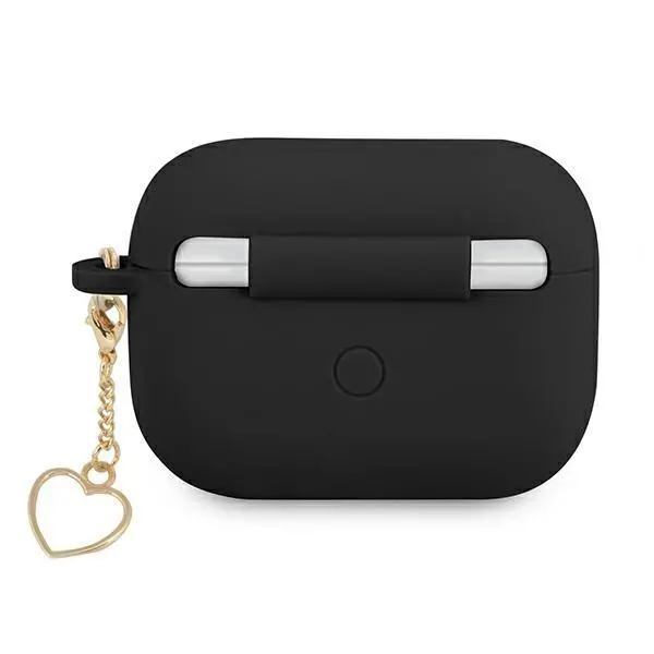 Etui na słuchawki Guess Silicone Charm Heart Collection do AirPods Pro Czarny