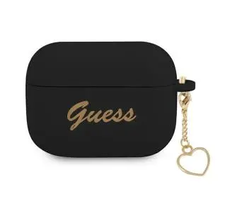 Etui na słuchawki Guess Silicone Charm Heart Collection do AirPods Pro Czarny