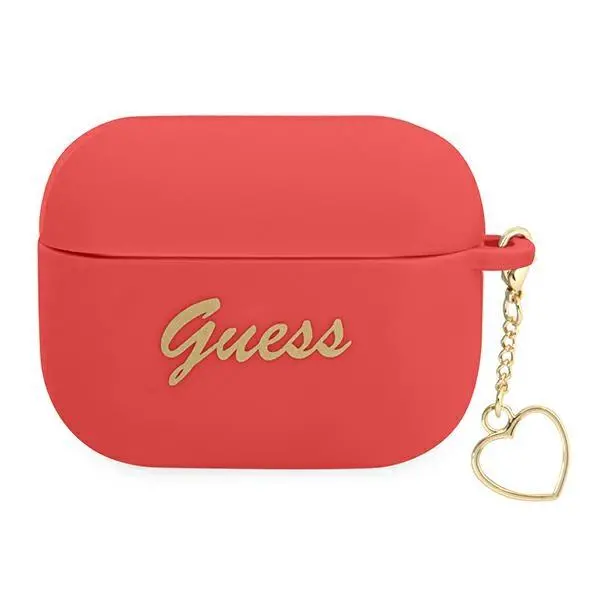 Etui na słuchawki Guess Silicone Charm Heart Collection do AirPods Pro Czerwony