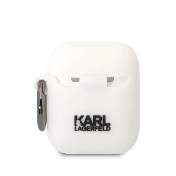 Etui na słuchawki Karl Lagerfeld Silicone Karl Head 3D KLA2RUNIKH do AirPods 1/2 Biały