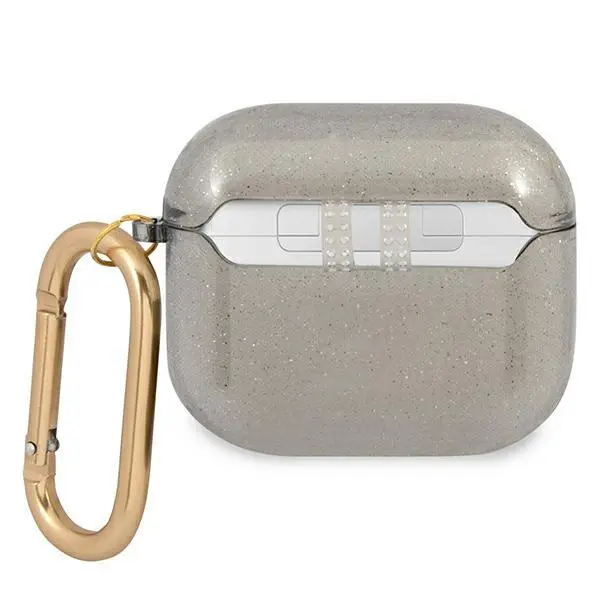 Etui na słuchawki Guess Glitter Collection do AirPods 3 Przezroczysty/Czarny