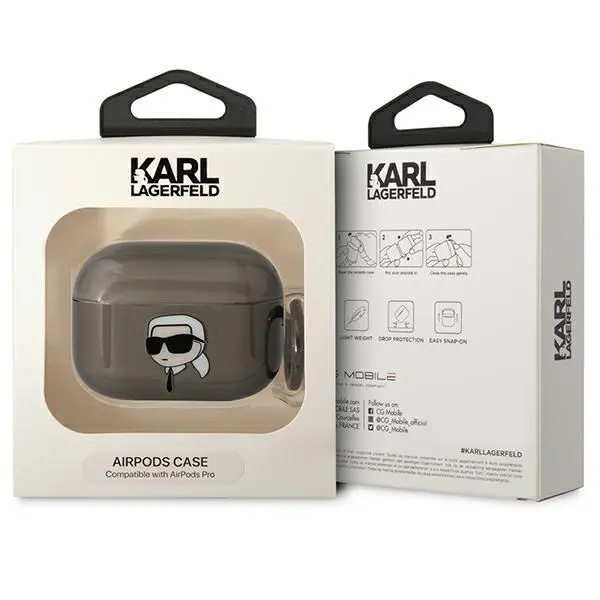 Etui na słuchawki Karl Lagerfeld Karl`s Head do AirPods Pro Czarny
