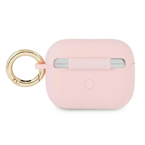 Etui na słuchawki Guess Silicone Vintage Script do AirPods Pro Różowy