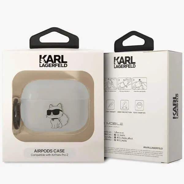 Etui na słuchawki Karl Lagerfeld Ikonik Choupette KLAP2HNCHTCT do AirPods Pro 2 Biały