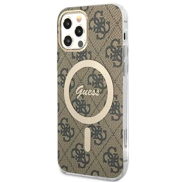 Zestaw Guess GUBPP12MH4EACSW ładowarka indukcyjna + etui 4G Print MagSafe do iPhone 12 Pro