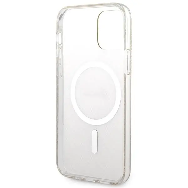 Zestaw Guess GUBPP12MH4EACSW ładowarka indukcyjna + etui 4G Print MagSafe do iPhone 12 Pro