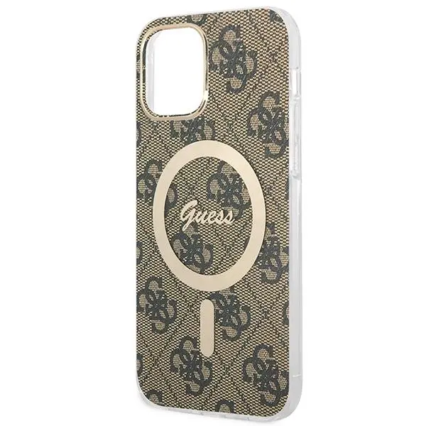 Zestaw Guess GUBPP12MH4EACSW ładowarka indukcyjna + etui 4G Print MagSafe do iPhone 12 Pro