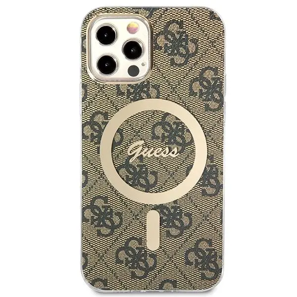 Zestaw Guess GUBPP12MH4EACSW ładowarka indukcyjna + etui 4G Print MagSafe do iPhone 12 Pro