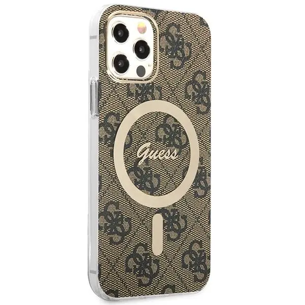 Zestaw Guess GUBPP12MH4EACSW ładowarka indukcyjna + etui 4G Print MagSafe do iPhone 12 Pro