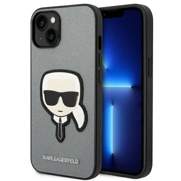 Etui Karl Lagerfeld Saffiano Karl`s Head Patch KLHCP14MSAPKHG do iPhone 14 Plus
