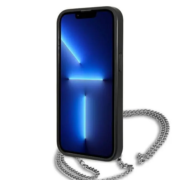 Etui Karl Lagerfeld Leather Textured and Chain KLHCP13XPMK do iPhone 13 Pro Max