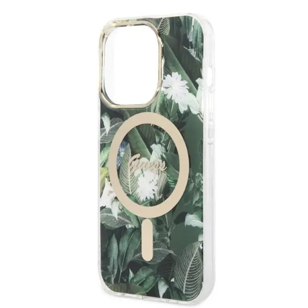 Ładowarka indukcyjna Guess GUBPP14LHJEACSA ładowarka indukcyjna + etui Jungle MagSafe do iPhone 14 Pro