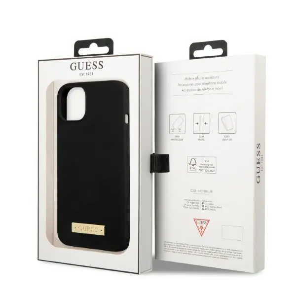Etui Guess Silicone Logo Plate MagSafe GUHMP13SSPLK do iPhone 13 mini
