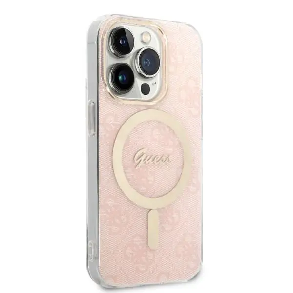 Zestaw Guess GUBPP14LH4EACSP ładowarka indukcyjna + etui 4G Print MagSafe do iPhone 14 Pro