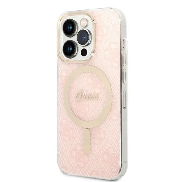 Zestaw Guess GUBPP14LH4EACSP ładowarka indukcyjna + etui 4G Print MagSafe do iPhone 14 Pro