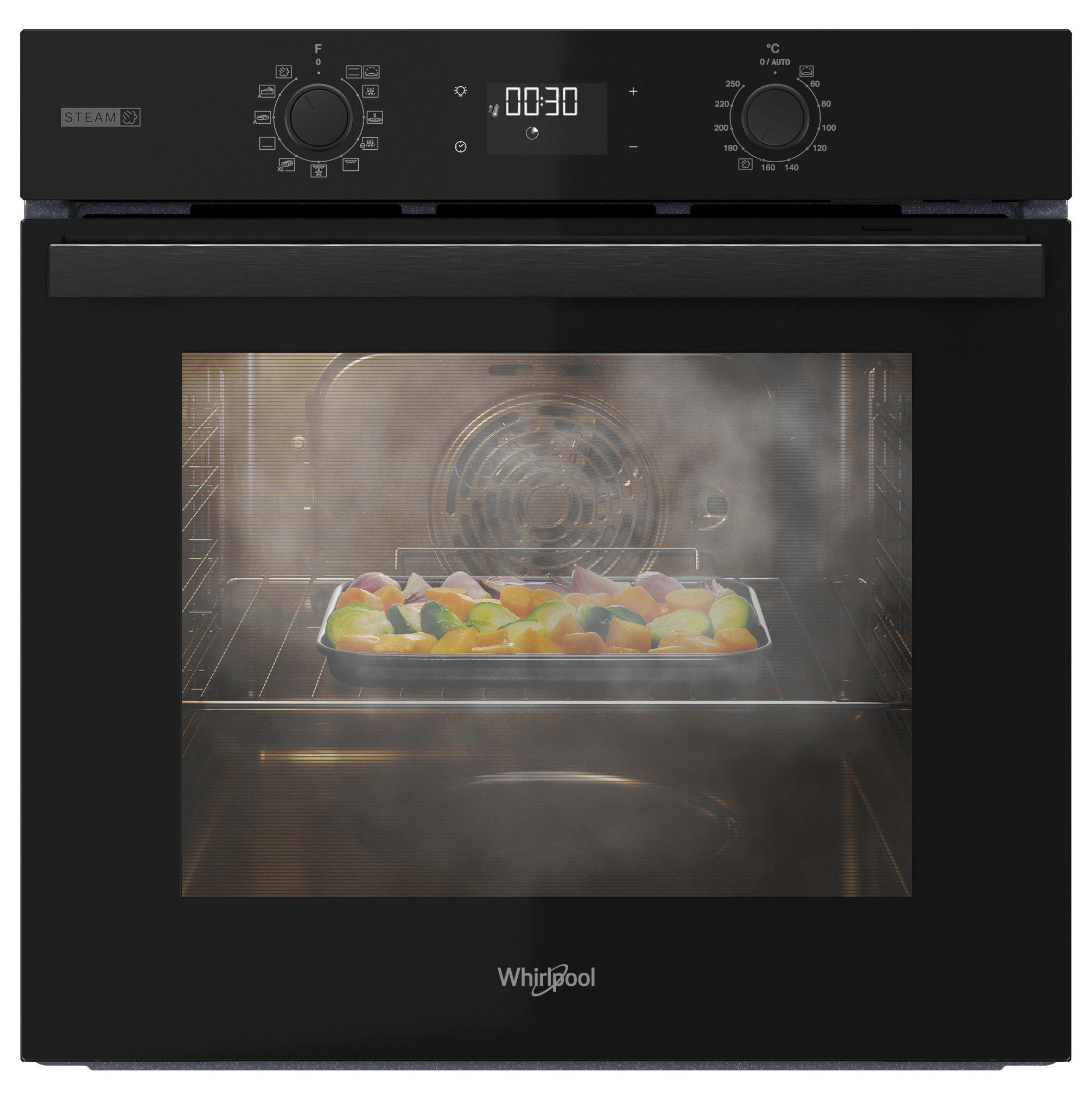 Piekarnik elektryczny parowy Whirlpool OMSR58CU1SB Termoobieg Czarny