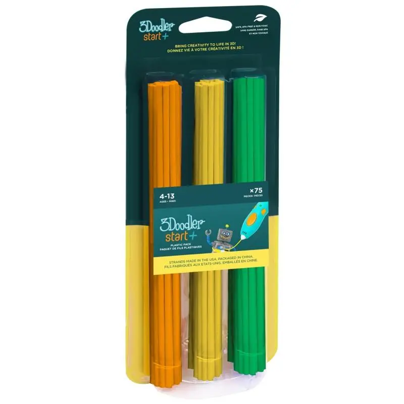 Filament 3Doodler 3DS-ECO-MIX2-75 Start Eko 2,5mm 75szt. 3 kolory Tangerine Tang / Lemon Zest / Spring Green