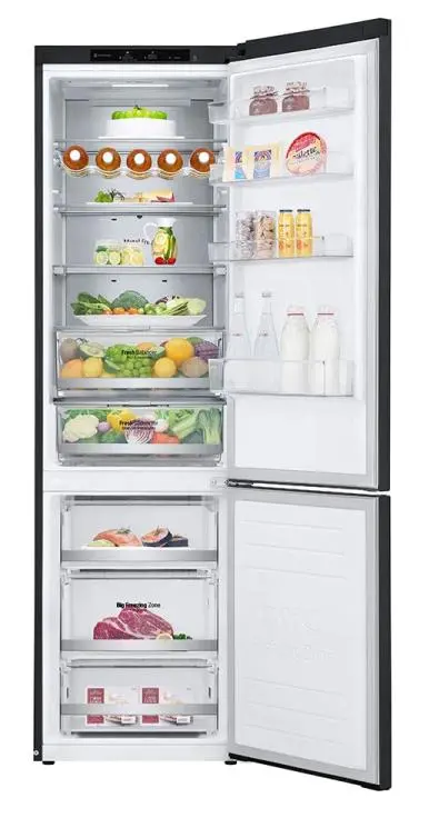 Lodówka LG GBB92MCB2P Pełny No Frost 203cm Szuflada z kontrolą wilgotności Czarny mat