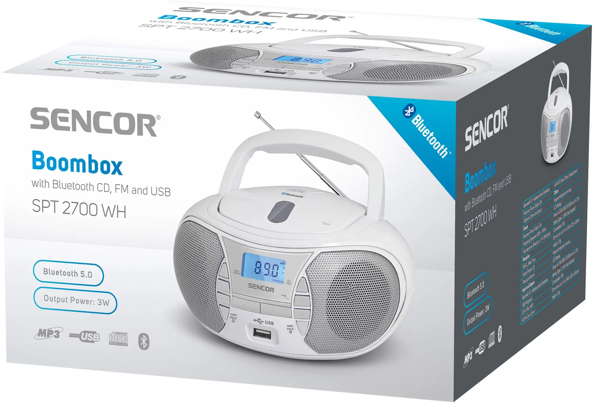 Radioodtwarzacz Sencor SPT 2700WH Bluetooth Biały