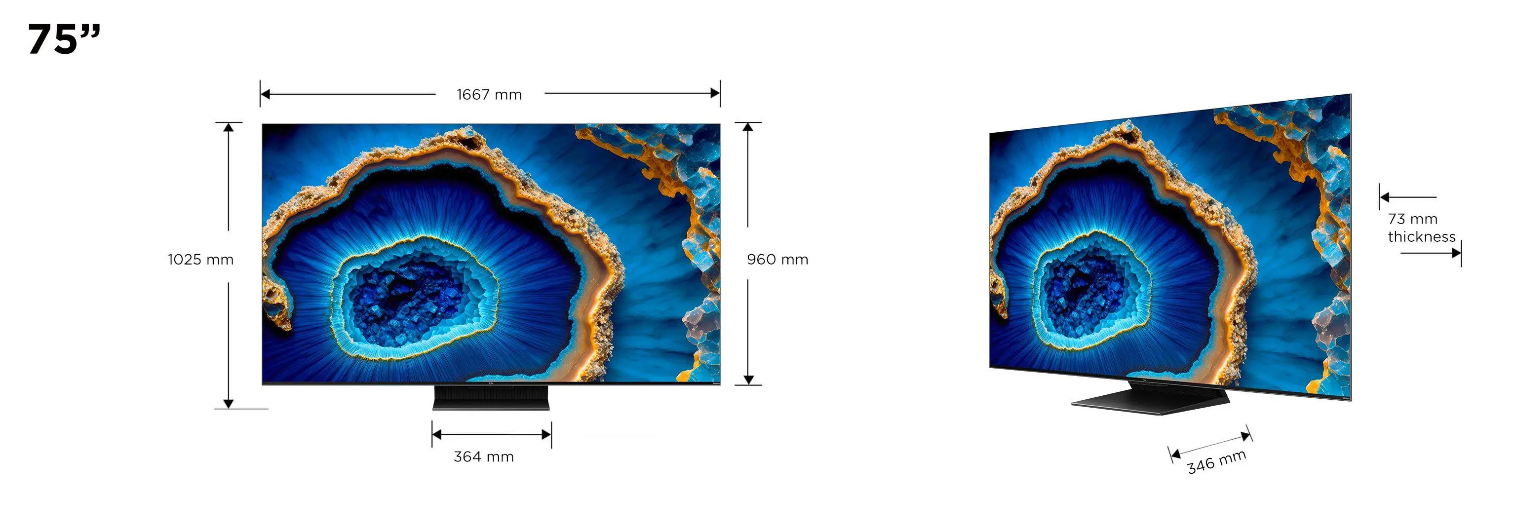 Telewizor TCL QD-Mini LED 75C805 75" QLED 4K 144Hz Google TV Dolby Vision IQ Dolby Atmos HDMI 2.1 DVB-T2