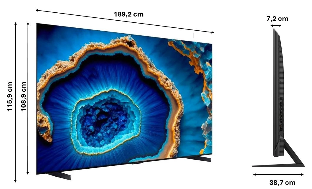 Telewizor TCL QD-Mini LED 85C805 85" QLED 4K 144Hz Google TV Dolby Vision IQ Dolby Atmos HDMI 2.1 DVB-T2