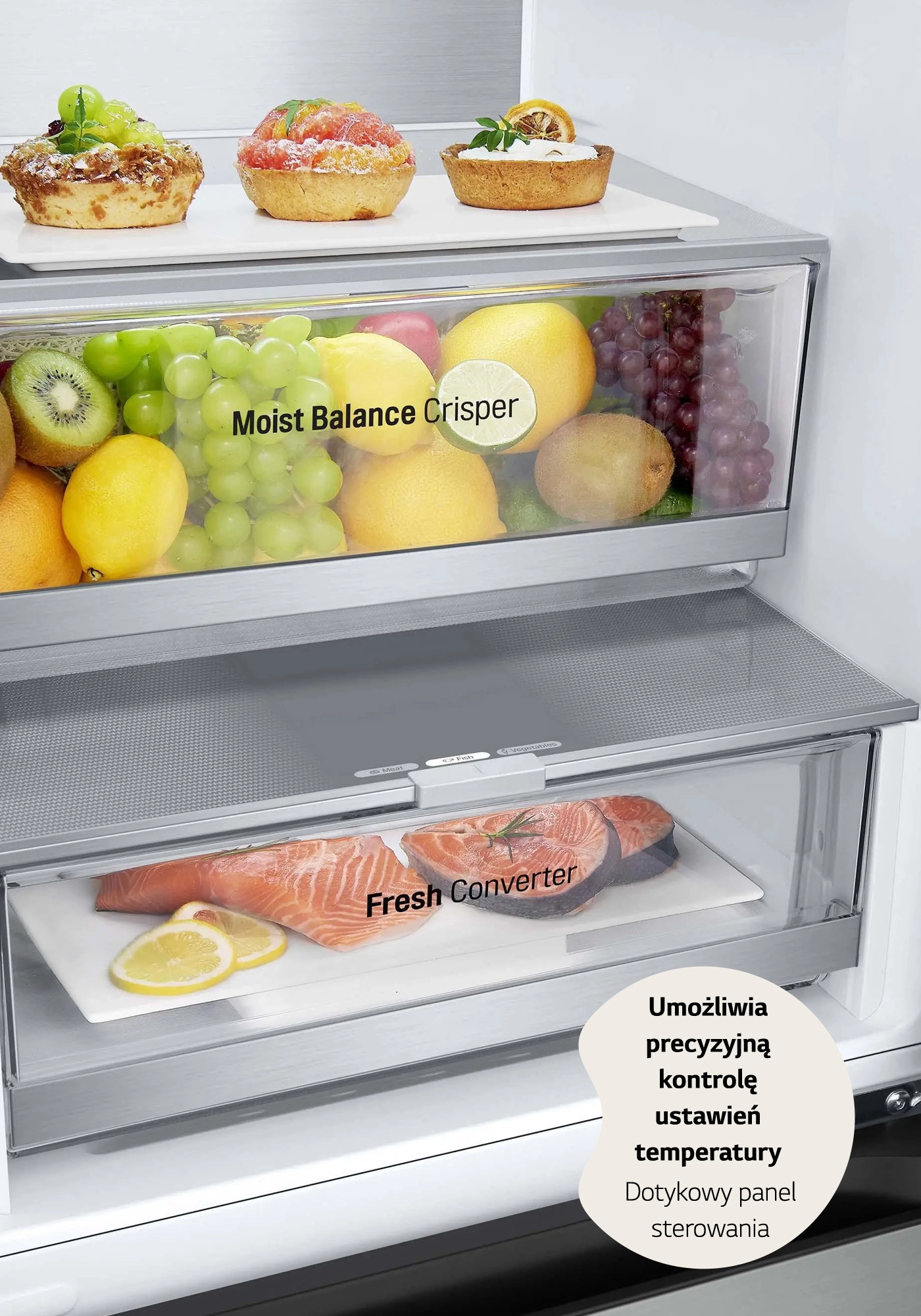 Lodówka LG GBV5140DPY Pełny No Frost 186cm Szuflada z kontrolą wilgotności Srebrny