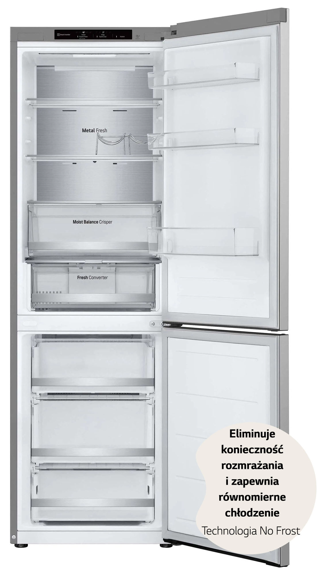 Lodówka LG GBV5140DPY Pełny No Frost 186cm Szuflada z kontrolą wilgotności Srebrny