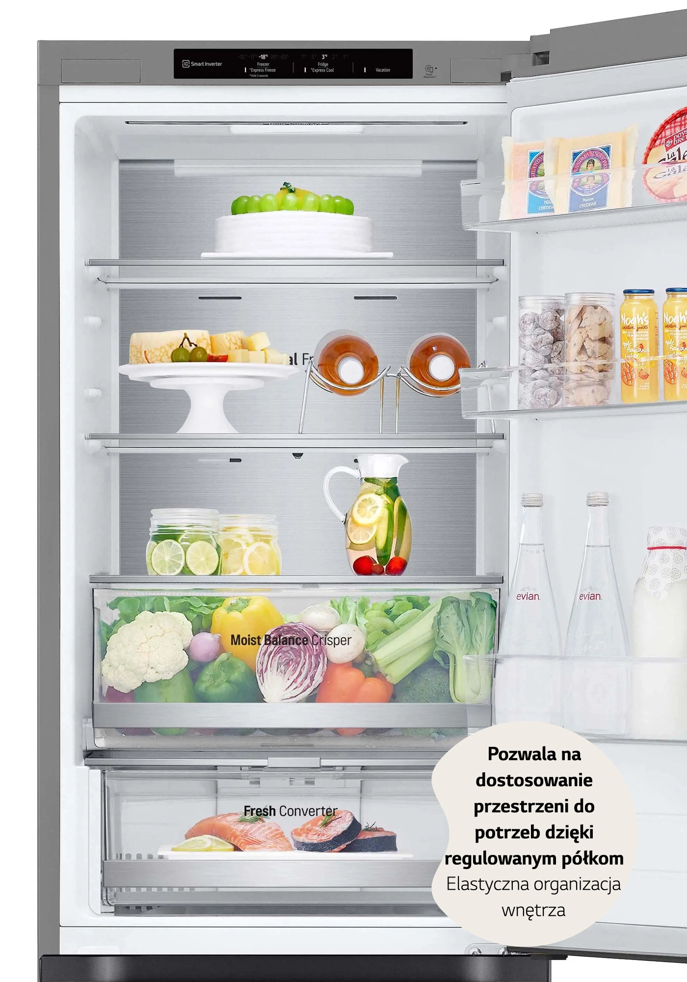 Lodówka LG GBV5140DPY Pełny No Frost 186cm Szuflada z kontrolą wilgotności Srebrny
