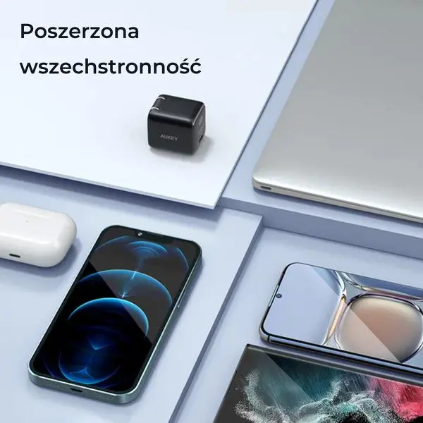 Ładowarka sieciowa Aukey Omnia II PA-B1L GaN, USB-C, PD 30W, Czarny