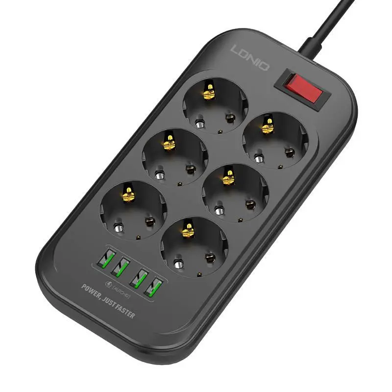 Listwa Ldnio SE6403 6 gniazd 2m Czarny