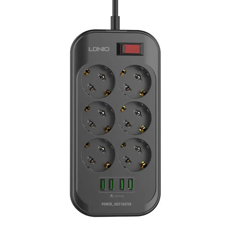 Listwa Ldnio SE6403 6 gniazd 2m Czarny