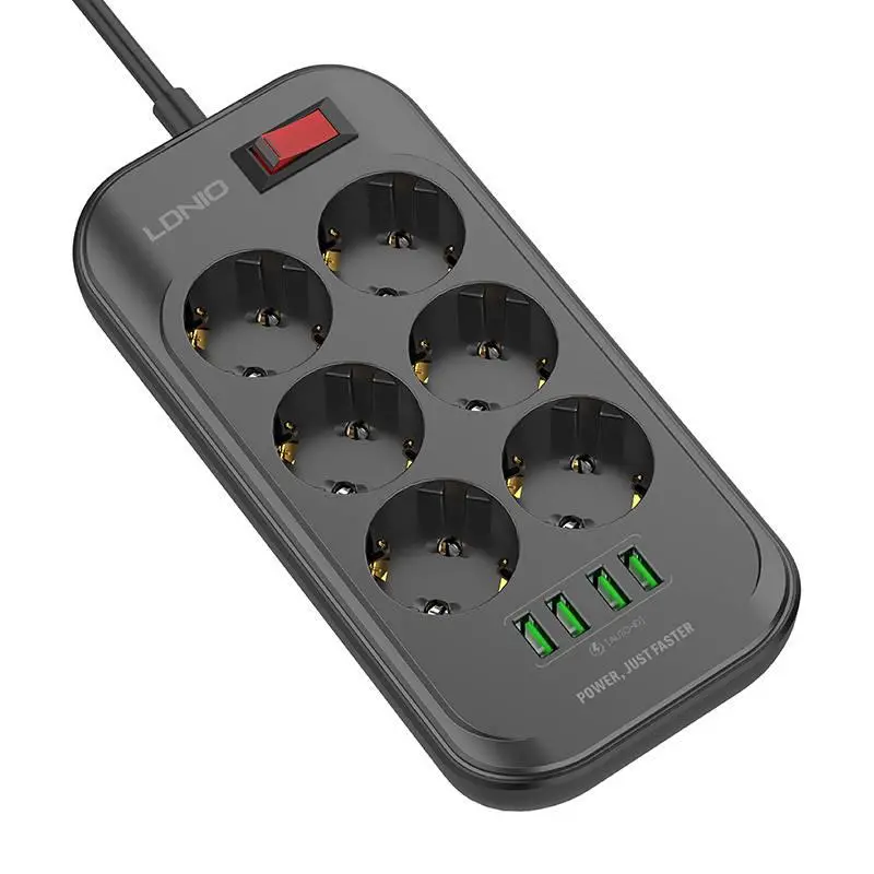 Listwa Ldnio SE6403 6 gniazd 2m Czarny