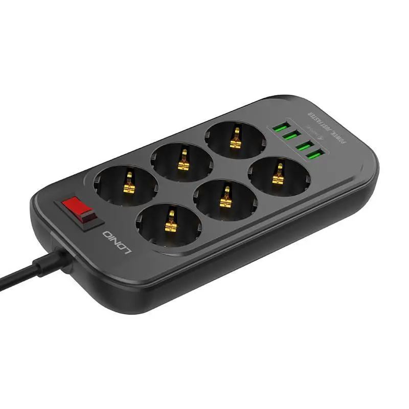 Listwa Ldnio SE6403 6 gniazd 2m Czarny