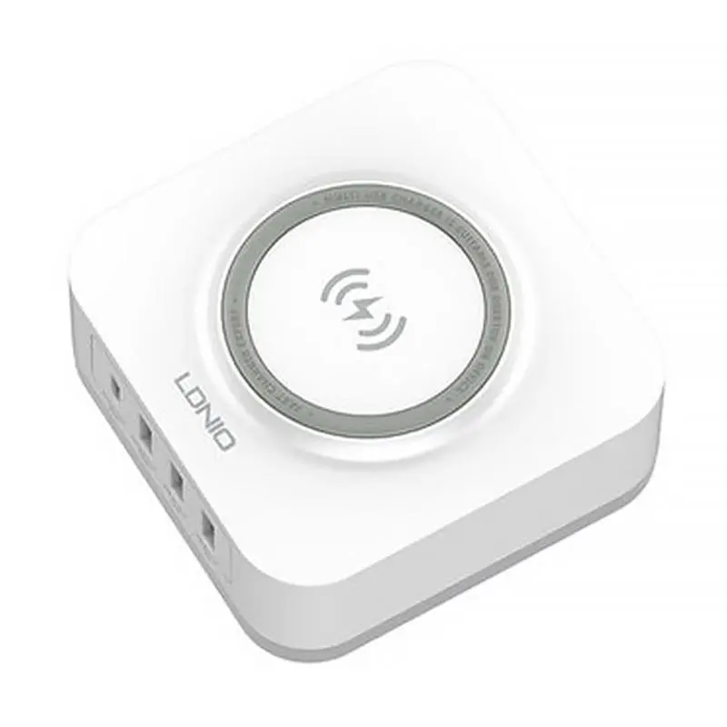 Ładowarka indukcyjna Ldnio AW004 3x USB + USB-C, 32W Biały